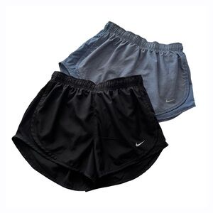 Nike Tempo Women’s Athletic Running Shorts Blue & Black Bundle Small